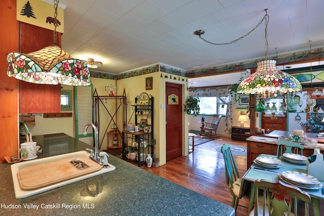 kitchen featuring sink and hardwood / wood-style flooring