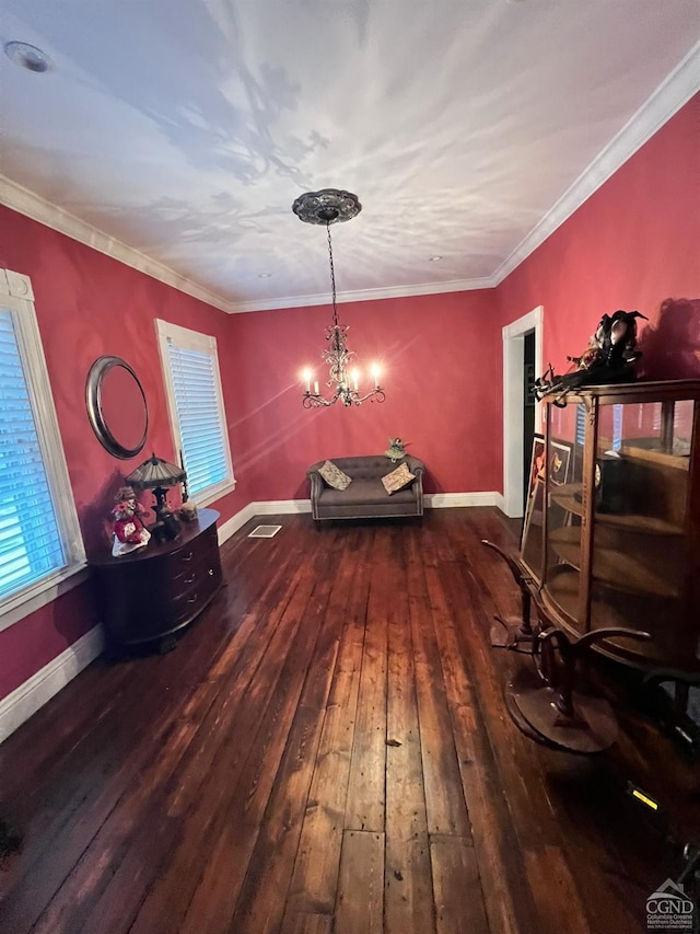 15 N Warren St, Athens, NY 12015 - dining room featuring wood-type flooring, baseboards, a chandelier, and ornamental molding