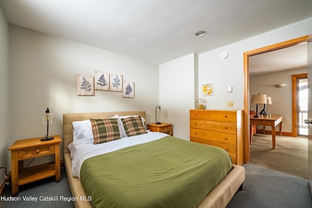 view of carpeted bedroom