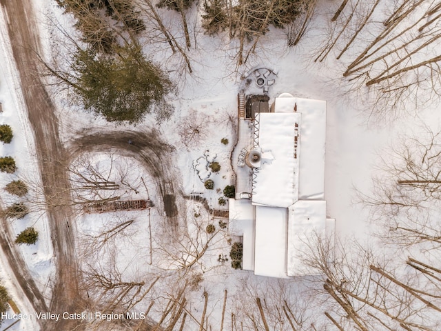 view of snowy aerial view