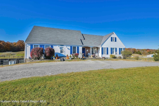 339-345 Jessup Rd, Florida, NY 10921 - view of front of house featuring a porch, a front lawn, and roof with shingles
