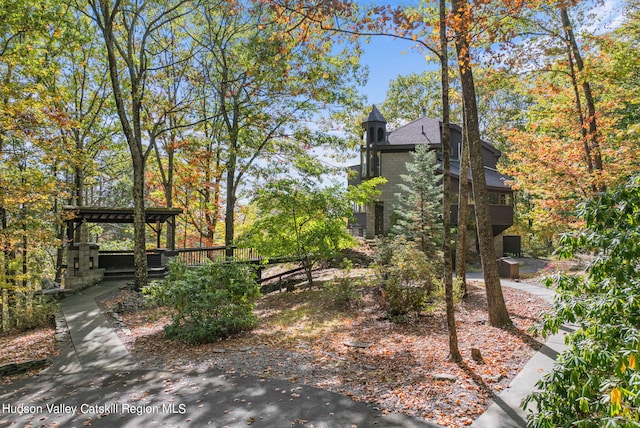 view of yard featuring a deck