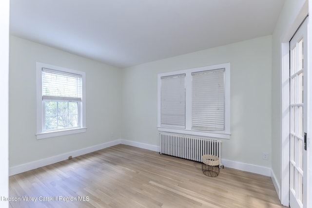 179 Grove St, Tillson, NY 12486 - unfurnished room featuring radiator, light wood-style flooring, and baseboards