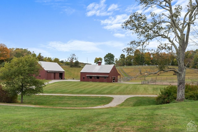 118 Finkle Rd, Ancram, NY 12503 - view of property's community with a garage, an outbuilding, driveway, and a barn