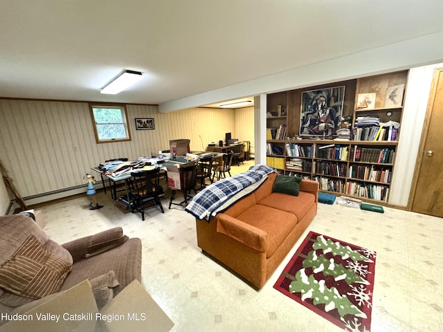 258 Watson Hollow Rd, West Shokan, NY 12494 - office space featuring tile patterned floors and a baseboard heating unit