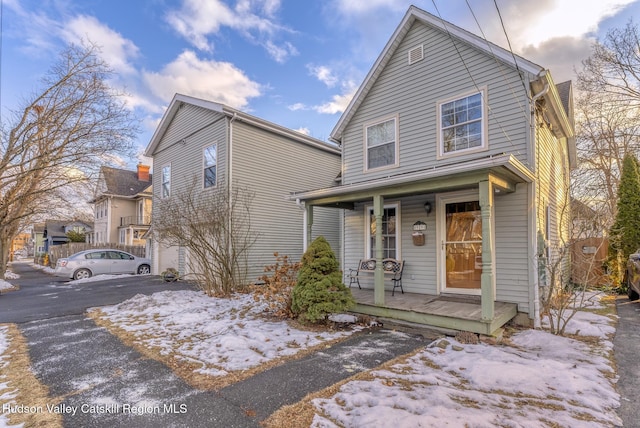 front of property with a porch