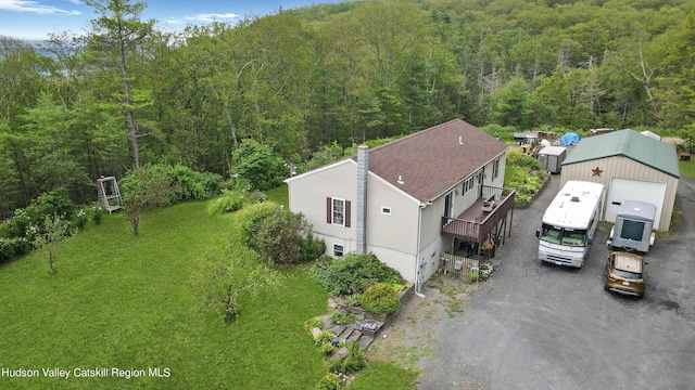 199 Echo Hill Rd, Saugerties, NY 12477 - birds eye view of property with a forest view
