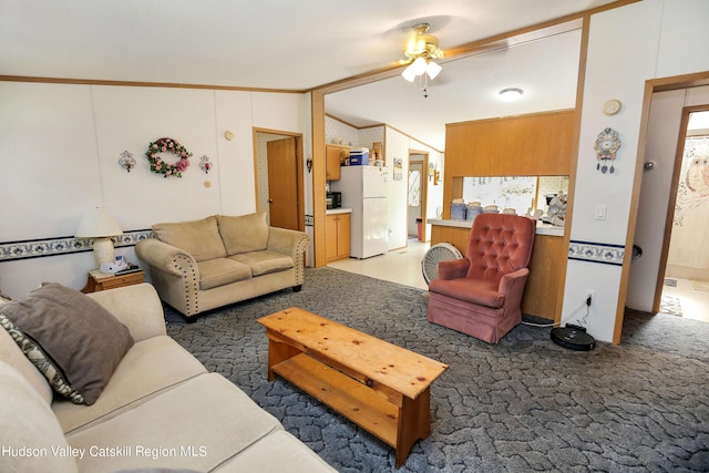 199 Echo Hill Rd, Saugerties, NY 12477 - living area featuring ceiling fan and light colored carpet