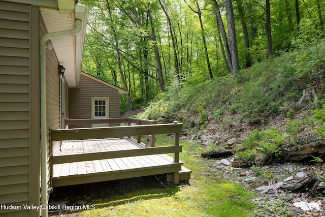 278 Sawchuck Rd, Millerton, NY 12546 - wooden terrace with a forest view