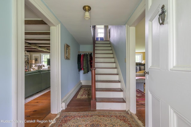 1250 County Route 351, Rensselaerville, NY 12147 - stairway with plenty of natural light and baseboard heating