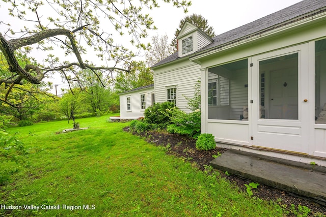 1250 County Route 351, Rensselaerville, NY 12147 - view of grassy yard with a sunroom