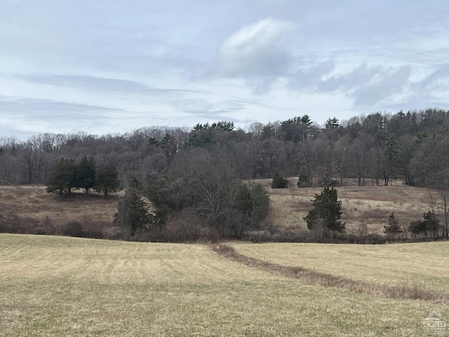 view of tree filled area with a view of rural / pastoral area