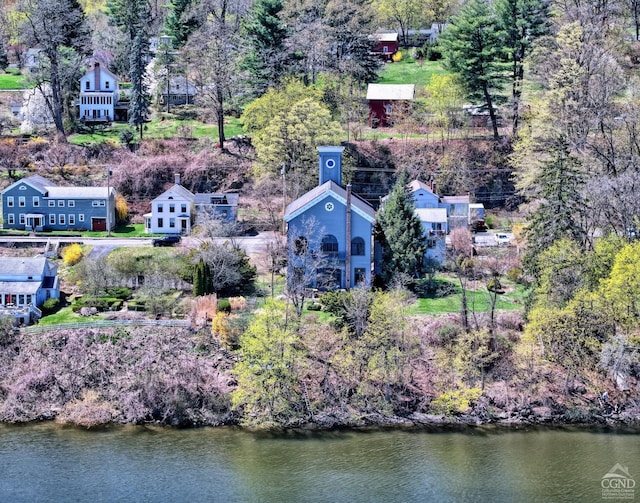 380 Main St, New Baltimore, NY 12124 - bird's eye view of a tree filled landscape and a nearby body of water
