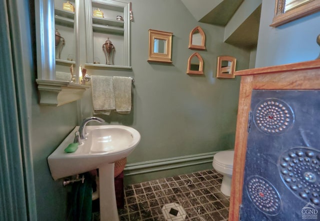 380 Main St, New Baltimore, NY 12124 - half bath with baseboards and toilet