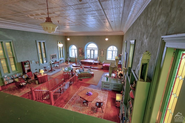 380 Main St, New Baltimore, NY 12124 - living area with wood finished floors and ornamental molding