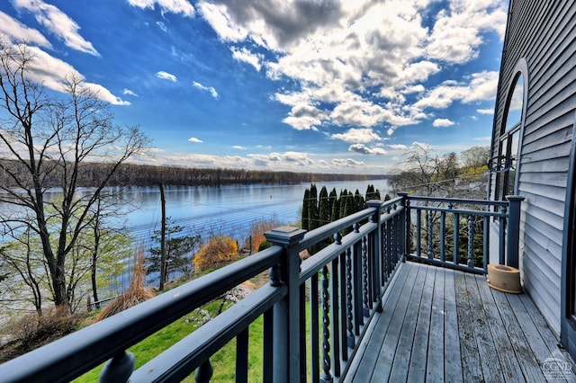 380 Main St, New Baltimore, NY 12124 - wooden terrace featuring a water view