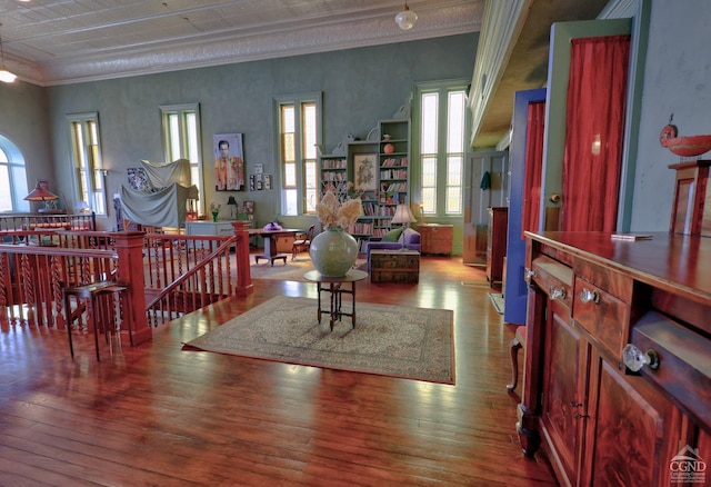380 Main St, New Baltimore, NY 12124 - living room featuring hardwood / wood-style flooring and ornamental molding