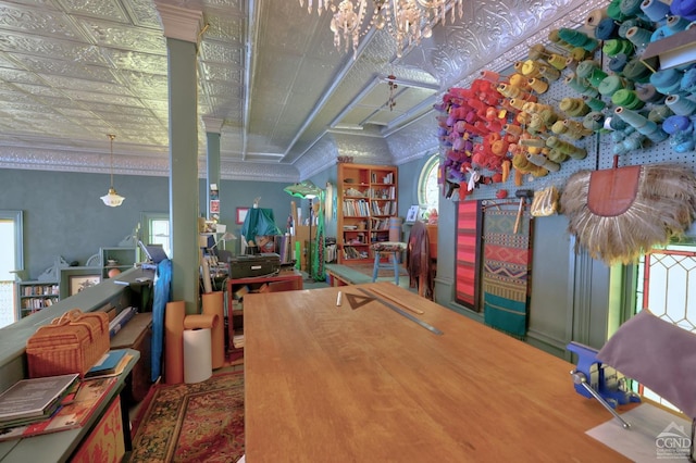 380 Main St, New Baltimore, NY 12124 - recreation room featuring healthy amount of natural light, crown molding, and an office area