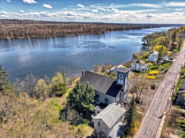 380 Main St, New Baltimore, NY 12124 - drone / aerial view of a nearby body of water and a forest