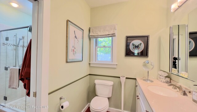 50 Manhattoes Dr, Athens, NY 12015 - bathroom with vanity, a shower stall, and toilet