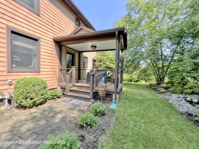 50 Manhattoes Dr, Athens, NY 12015 - view of green lawn featuring a deck