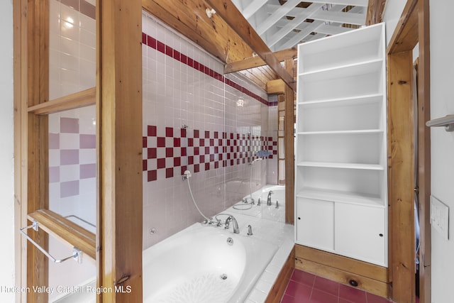 full bathroom with a bath