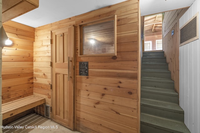 view of sauna