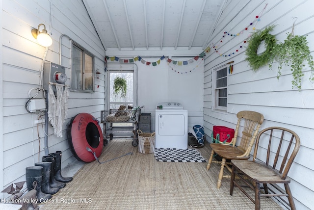 view of patio featuring washer / clothes dryer