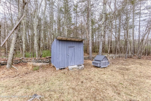 view of shed