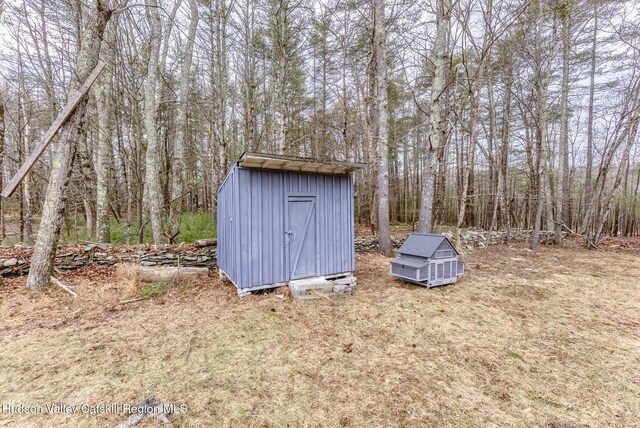 view of shed