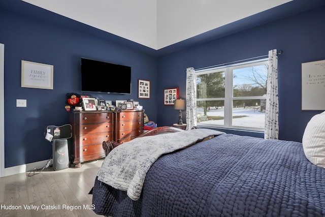 bedroom with hardwood / wood-style flooring