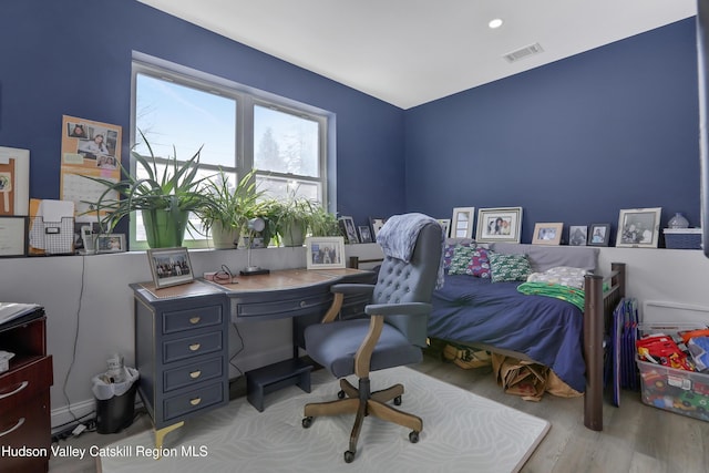 office featuring light wood-type flooring