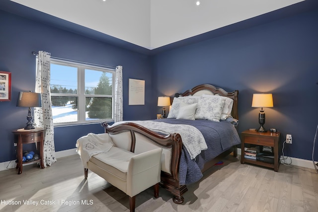 bedroom featuring light hardwood / wood-style floors