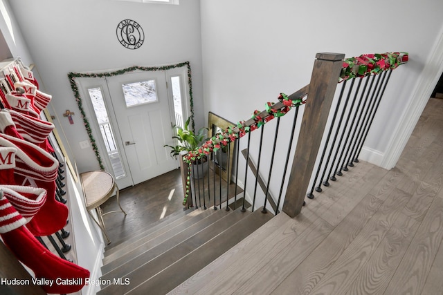 foyer featuring hardwood / wood-style floors