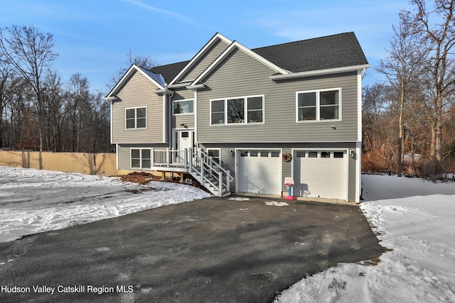 bi-level home with a garage