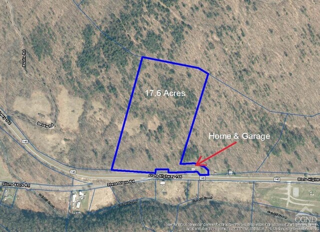 568 State Route 145, Middleburgh, NY 12122 - map / location featuring property boundaries highlighted