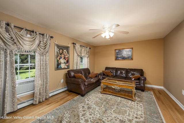 368 Gahbauer Rd, Hudson, NY 12534 - living room featuring plenty of natural light, wood finished floors, and a ceiling fan