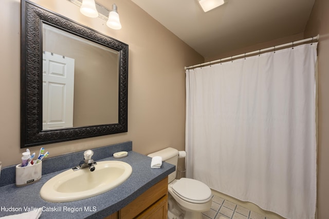 368 Gahbauer Rd, Hudson, NY 12534 - full bathroom featuring vanity, tile patterned floors, and a shower with shower curtain