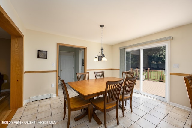 368 Gahbauer Rd, Hudson, NY 12534 - dining area featuring baseboard heating and light tile patterned flooring