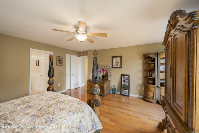 368 Gahbauer Rd, Hudson, NY 12534 - bedroom featuring light wood-type flooring and ceiling fan
