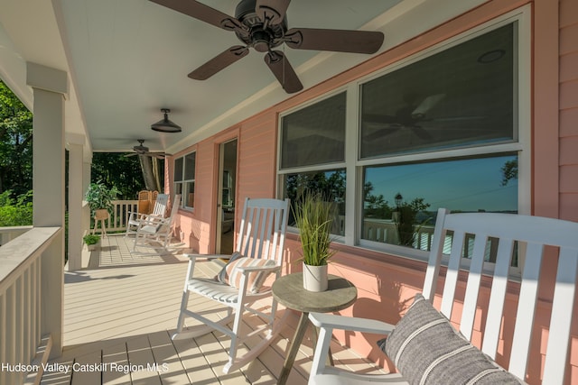 deck featuring a porch