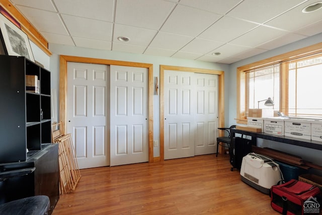 53 Snyder Pond Rd, Copake, NY 12516 - office area with a drop ceiling and light wood-style floors
