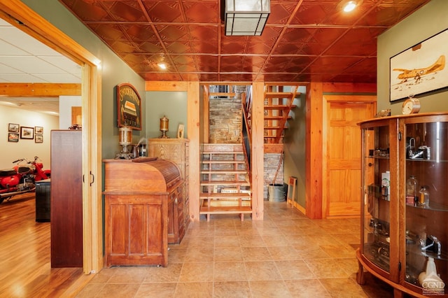 53 Snyder Pond Rd, Copake, NY 12516 - hallway with stairs and an ornate ceiling