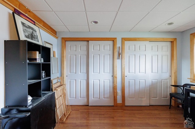 53 Snyder Pond Rd, Copake, NY 12516 - office area featuring a paneled ceiling and wood finished floors