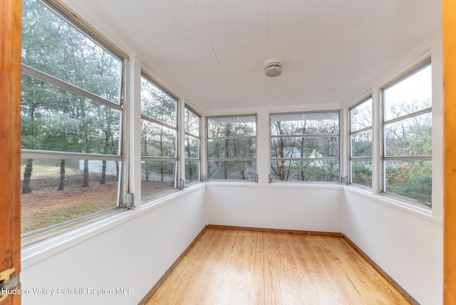 view of unfurnished sunroom