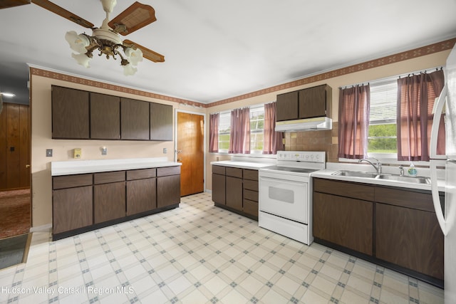 118 Yonderview Rd, Hillsdale, NY 12529 - kitchen with white appliances, under cabinet range hood, a sink, and light countertops