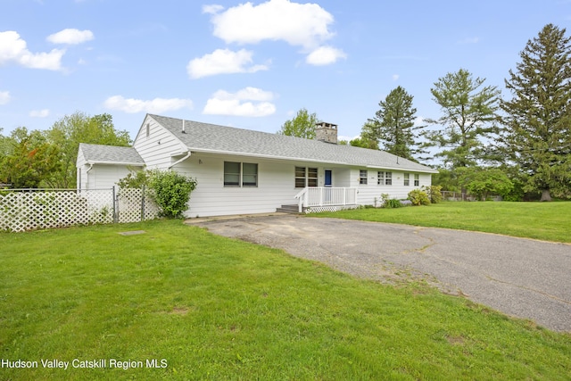 118 Yonderview Rd, Hillsdale, NY 12529 - single story home with a chimney, asphalt driveway, and a shingled roof