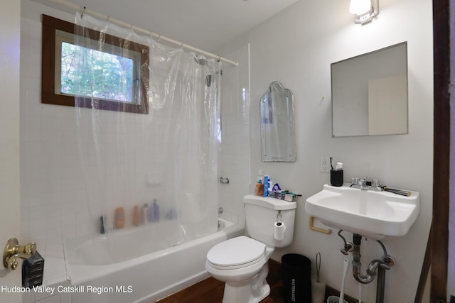 16-26 Shultis Brook Rd, Bearsville, NY 12409 - bathroom with toilet and shower / bath combo with shower curtain