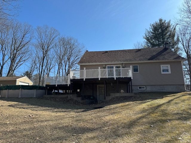 317 Scutt Rd, Greenville, NY 12083 - back of property with a wooden deck and a lawn