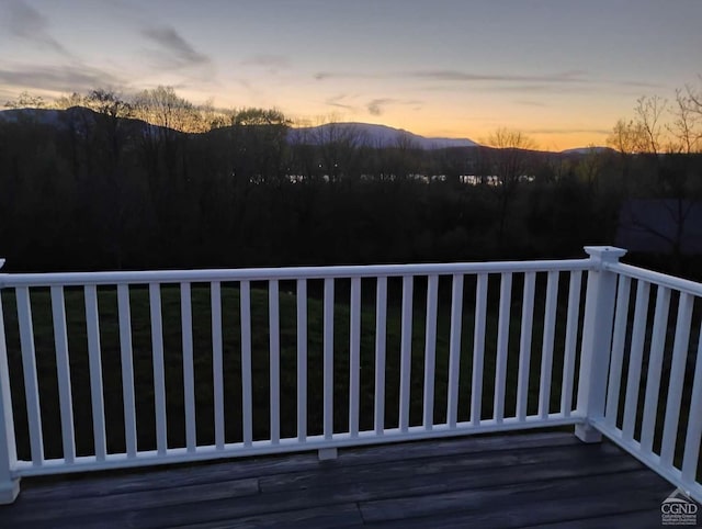 1316 Woods Rd, Germantown, NY 12526 - wooden terrace featuring a mountain view and a view of trees